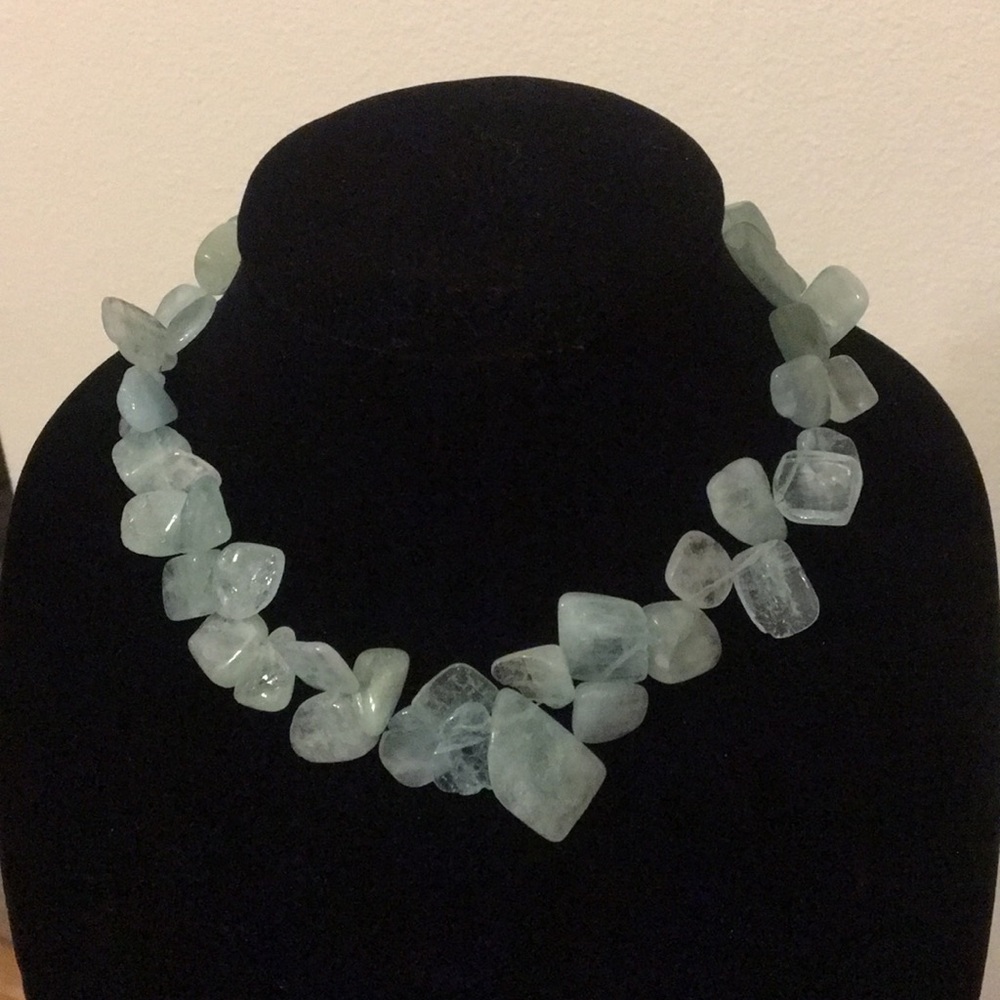 Aquamarine stone necklace
